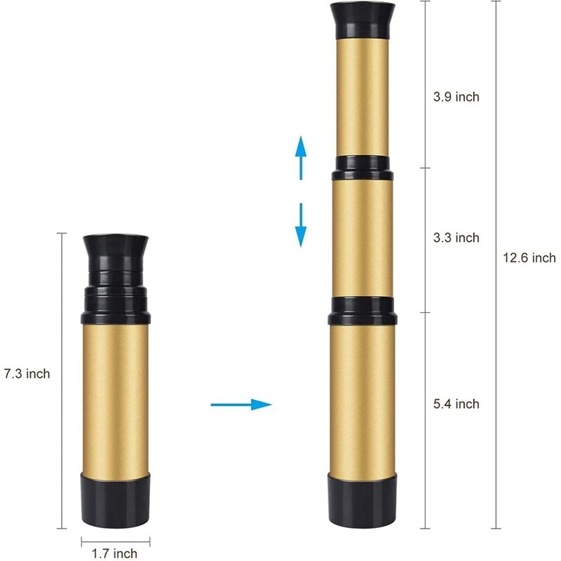 Telescopio Pirata Giocattolo Allungabile 18-32 Cm - Accessorio Costume Bucaniere Per Bambini - Foto 8