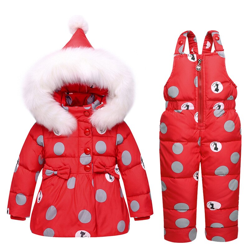 Baby Clothes Girls Down Coat Suit Children Warm Toddler Snowsuit Outerwear + Romper Clothing Set Russian Children Winter Overall