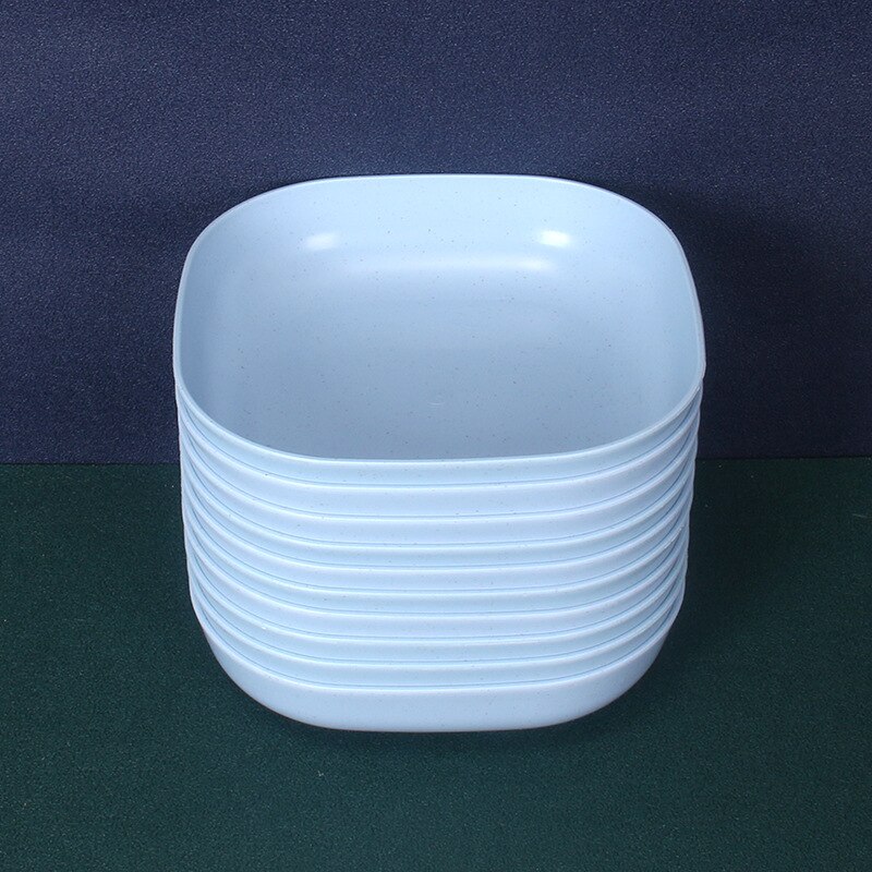 15cm głębokie kwadratowe kości plucie danie 10 sztuk słomy pszenicy antypoślizgowe ciasto danie restauracja wysokie kluski naczynia sztućce zastawa stołowa: niebieski