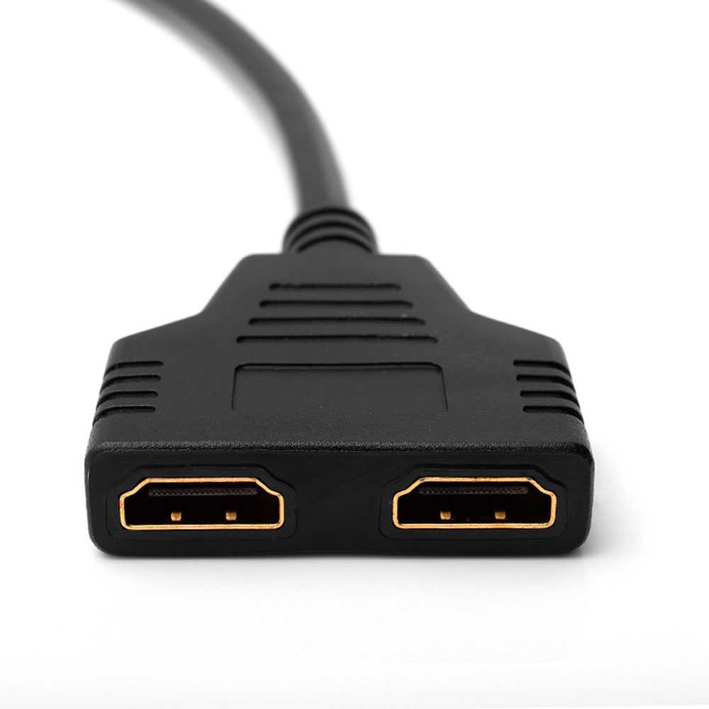 HDMI Splitter Adapter Black 1 Male Input to 2 Screens Displayed Female Output 1080P Full HD Cable Converter for Monitor