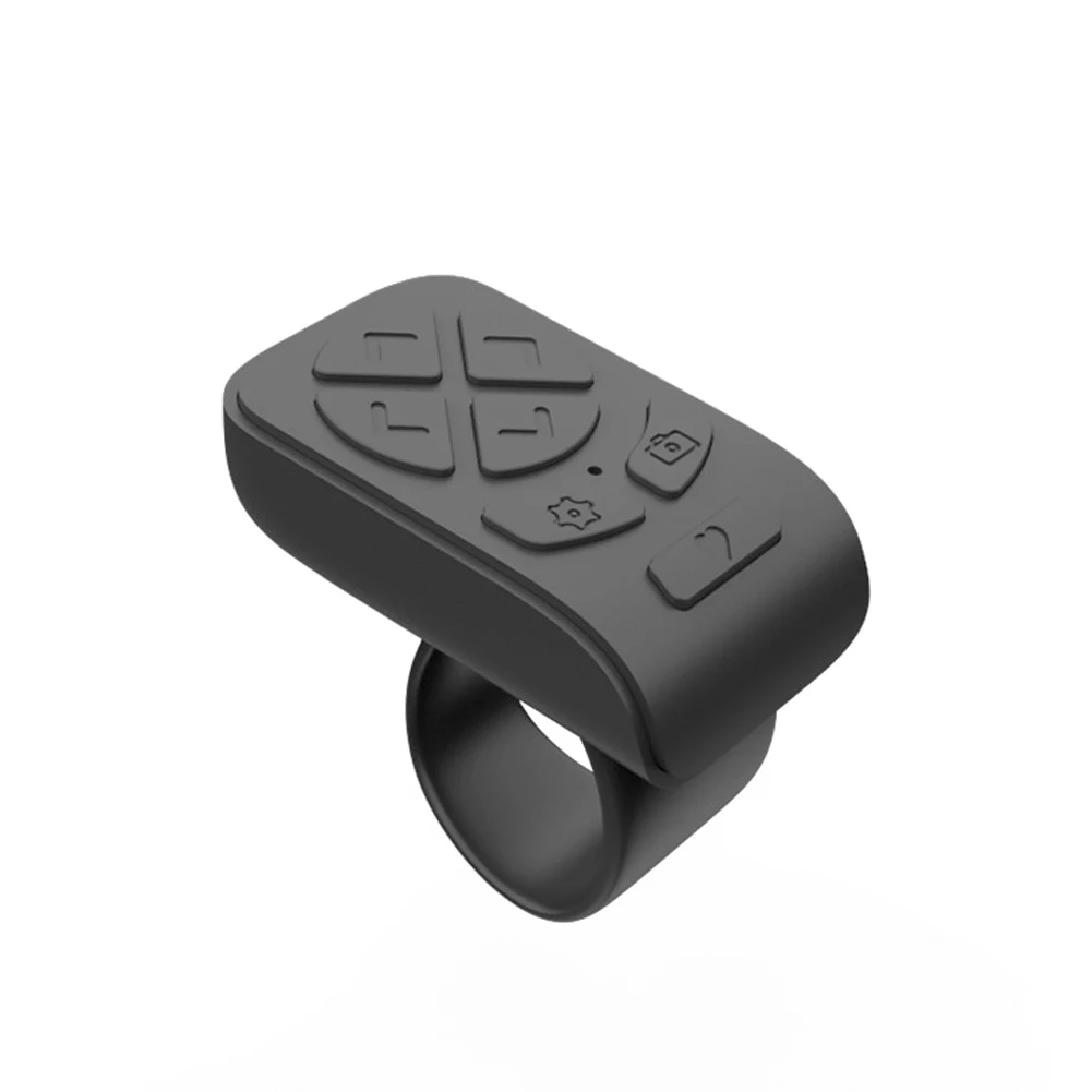 7-knoppen Bluetooth-afstandsbediening Scrollende vingertelefoon Videobediening Selfie Stick Automatische pagina Vingertopcameracontroller: Black
