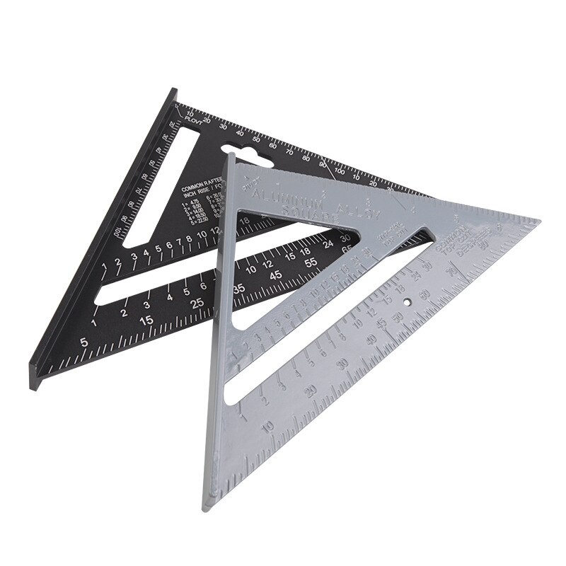 Triangle ruler 7" Woodworking angle Protractor Metric Alloy Speed Square Roofing Triangle Measuring Tool Building Framing Gauges
