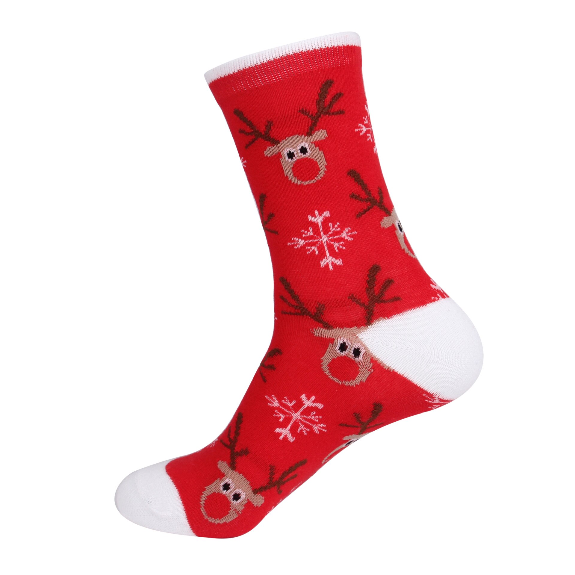 Autumn Winter Christmas Socks Christmas Tree Snow Elk Cotton Happy Socks PEONFLY Men Year Santa Claus: F
