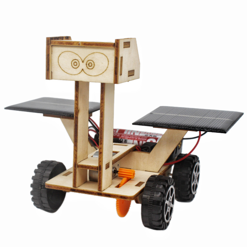 Vehículo Solar de exploración Lunar para niños, modelo ensamblado a mano, ciencia pediátrica y tecnología, pequeña producción