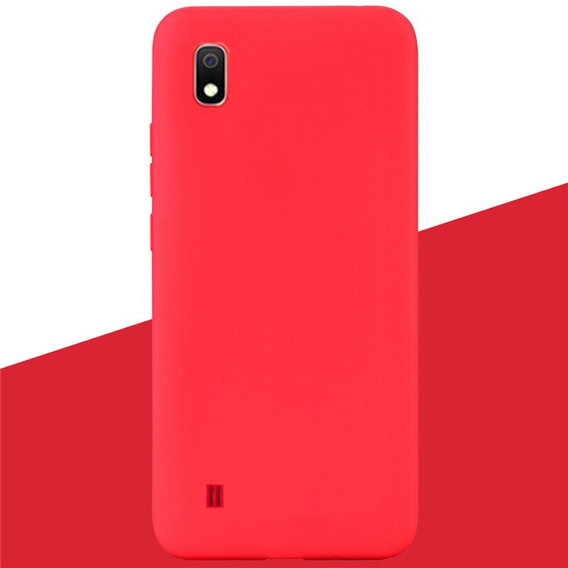 Silikon Fall Für Samsung Galaxy A10 Fall Weiche TPU Zurück Abdeckung Telefon Fall für Samsung A10 EINE 10 SM-A105F a105 Silikon Abdeckung: 3 Red