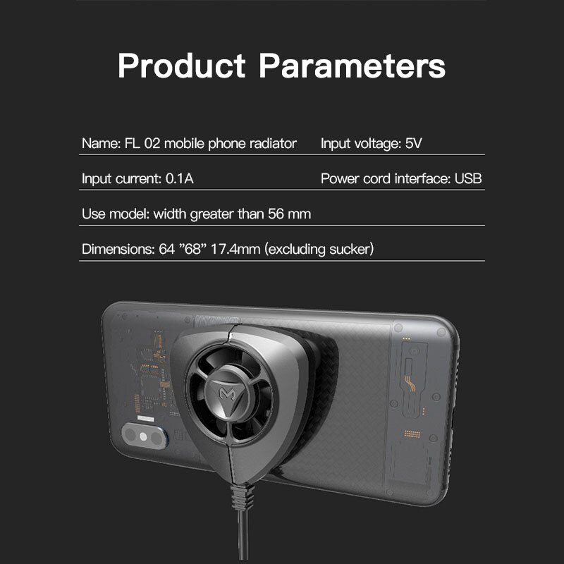 Mobile Phone Radiator Phone Cooling Fan Case Cold Wind Handle Fan for PUGB Phone Cooler Phone Cooling Fan Case