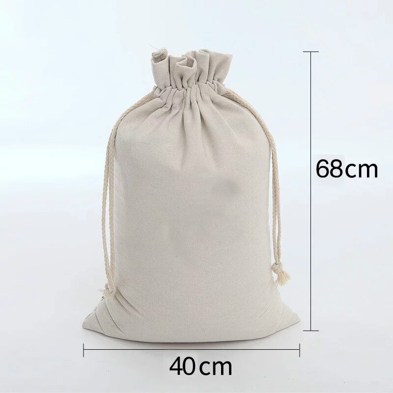 Grote capaciteit blanco trekkoordtas, rijstkorrelverpakkingszak, meelzak, herbruikbare canvas tas van puur katoen, opbergtas: A7