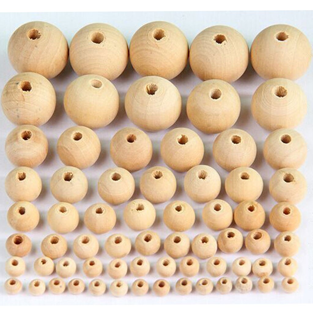 Fityle 50 Uds. Cuentas artesanales de madera Natural sin pintar DIY costura joyería hacer hallazgos artesanía para la decoración de la del hogar