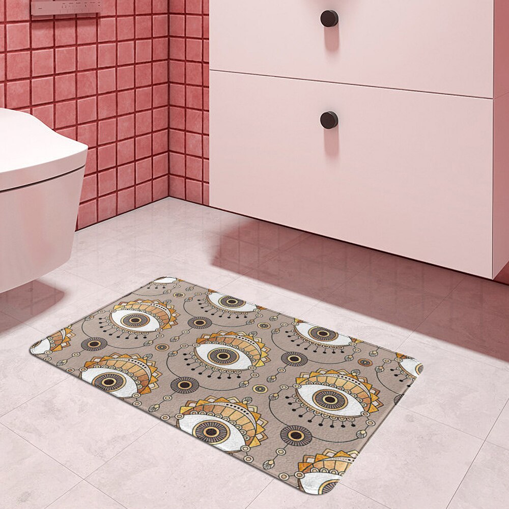 Eyes Geometric Bath Kitchen Entrance Door Mat Coral Velvet Carpet Doormat Colorful Indoor Floor Mats Anti-Slip Rug Home Decor