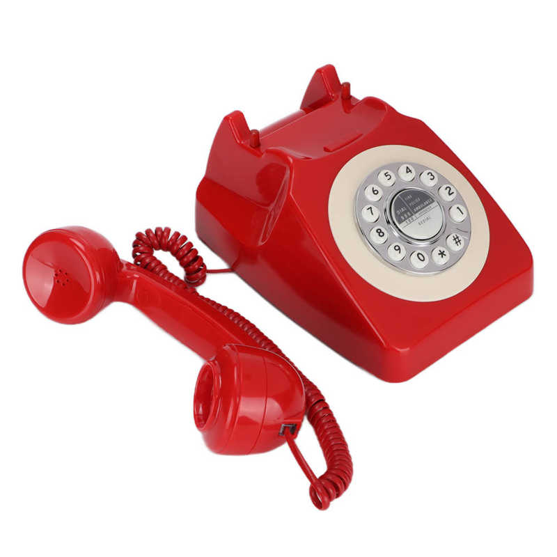 Teléfono Fijo Retro Vintage para el hogar, teléfono fijo clásico antiguo, de escritorio, fijo, con cable, para decoración de oficina, cafetería y Bar