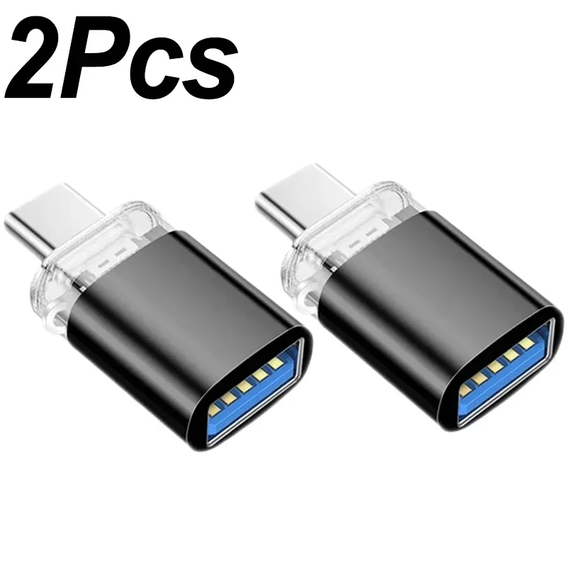 3-1Pcs Type C Male To USB-A 3.0 OTG Data Transfer Adapter Led USB-C to USB 3.0 Converter Phone Connector for Xiaomi Redmi Huawei: green