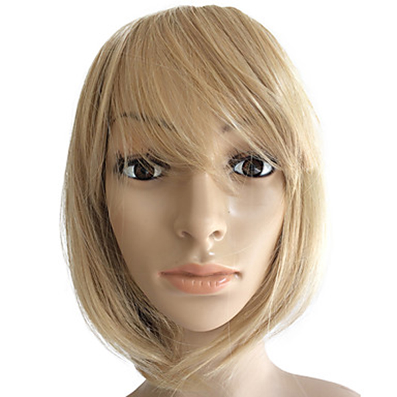 Hairjoy kvinnor syntetiskt hår peruk snygg lugg brun blandad kort rak peruk 3 färger tillgängliga: Blond