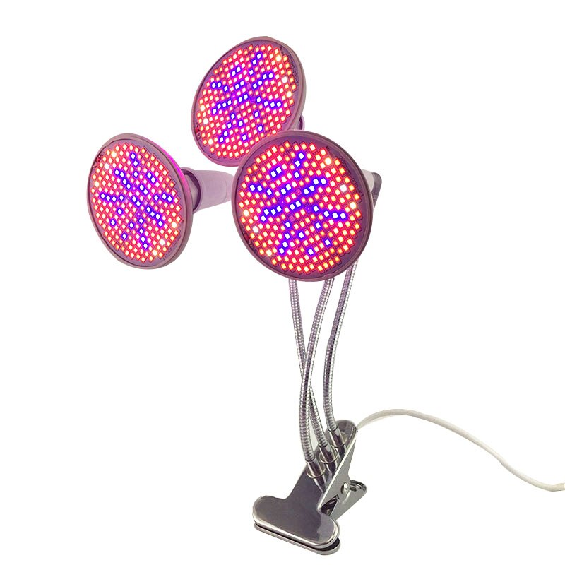 Led Plant Licht Groeien Groeiende Tent Box Volledige Spectrum Bloem 200 Uv Ir Kamer E27 Lamp Clip Lamp Dual Voor indoor Growbox Hydro: lamp and 3 head clip / VS