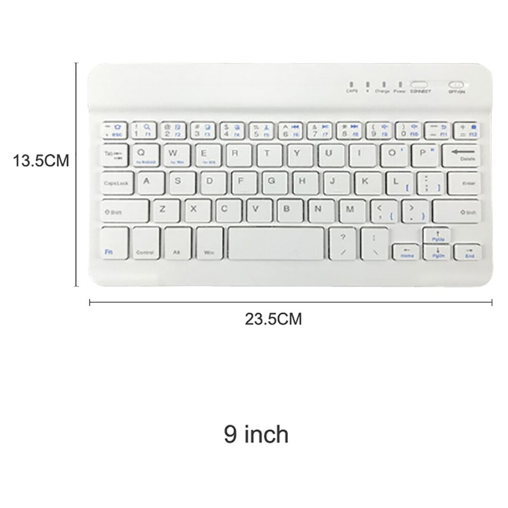 Mini składana klawiatura Bluetooth bezprzewodowa przenośna uniwersalna składana klawiatura z touchpadem dla Windows Android IOS Tablet iPad: 9 inch white