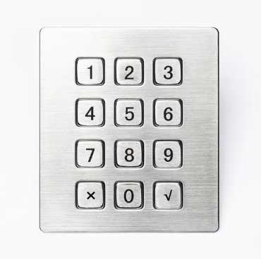Industrial Keyboard with 12 Keys IP65 3x4 Kiosk Metal USB Keypad Stainless Steel Metallic Waterproof Slim Electric Lock Keypad