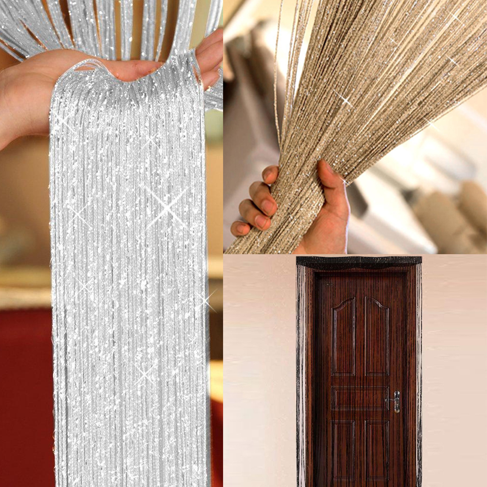 Door Bedroom Hanging Home Decor Wedding Room Divider Window Shiny Fly Screen String Curtains Fringe Patio Luxury