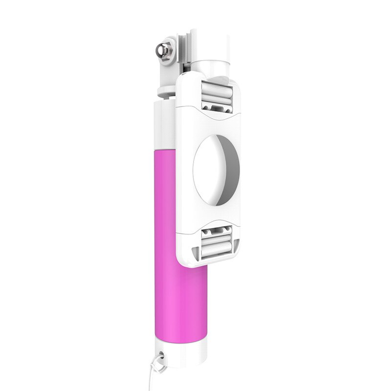 RAXFLY Wired Selfie Stick Voor iPhone 6 6 s Plus 5 s SE Opvouwbare Statief Spiegel Selfie Stick Voor Samsung huawei Android Mobiele Telefoon: Hot pink