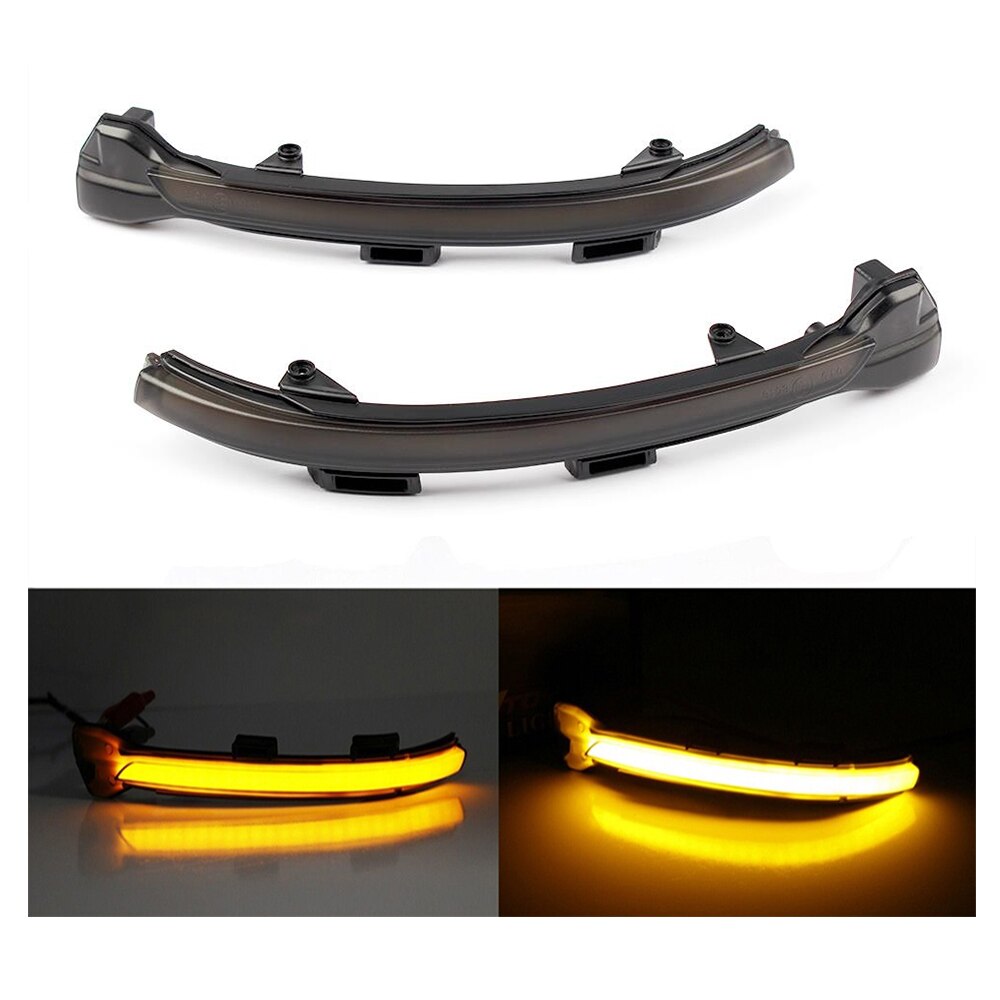 Luz intermitente de espejo lateral para Volkswagen, luz de señal de giro dinámica para VW Golf 7 MK7 GTI, Rline Sportsvan, 2 piezas: Smoked Black