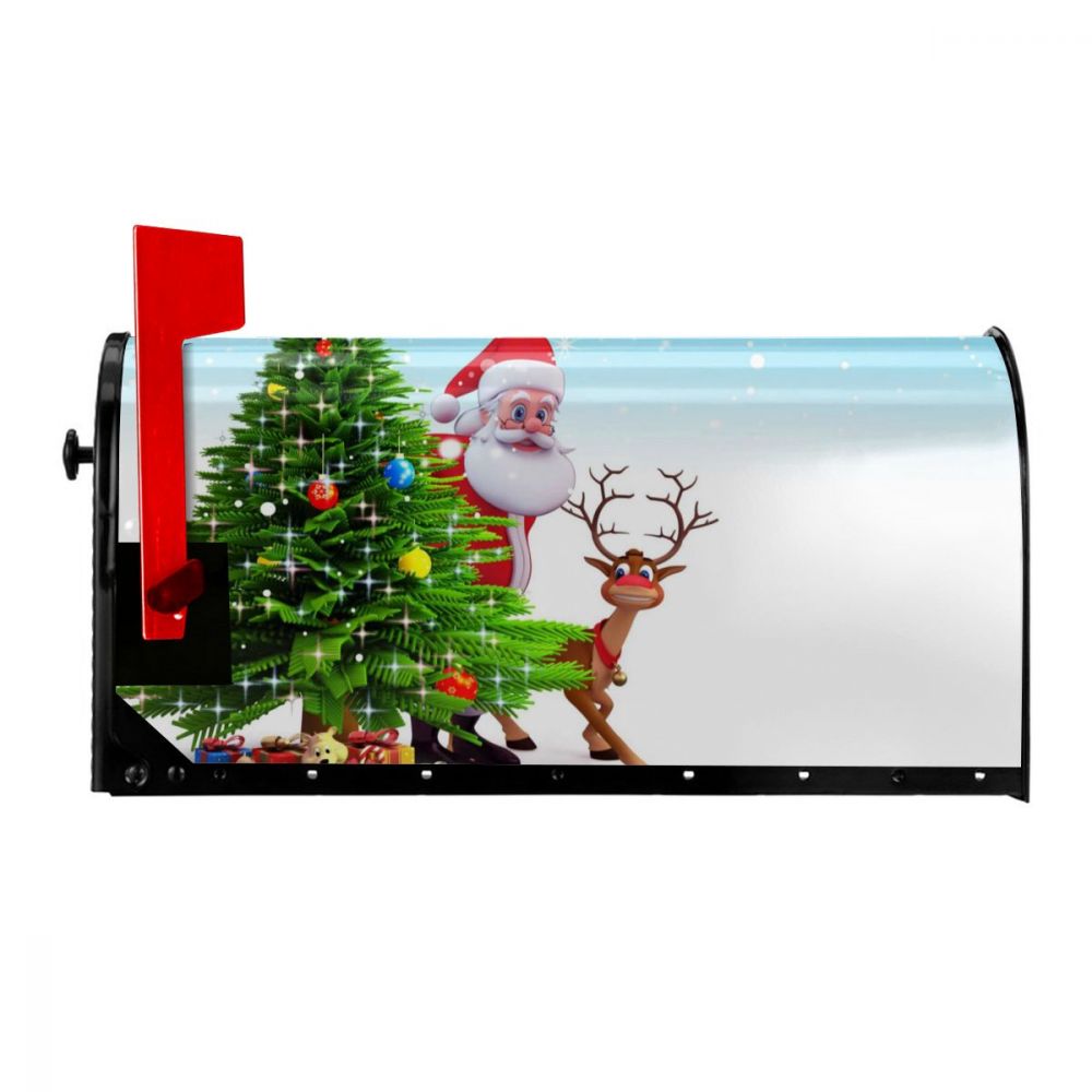Santa skjul og søg postkasseomslag glædelig år postkasseindpakning magnetisk postkassedæksel til havehave