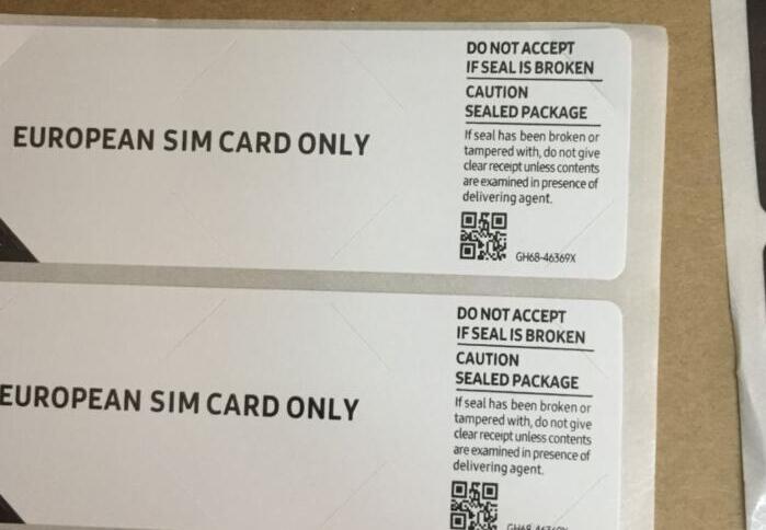 50Pcs Black White SIM Card Only Seal Label Sticker For SAM Phone Package box sealing strip