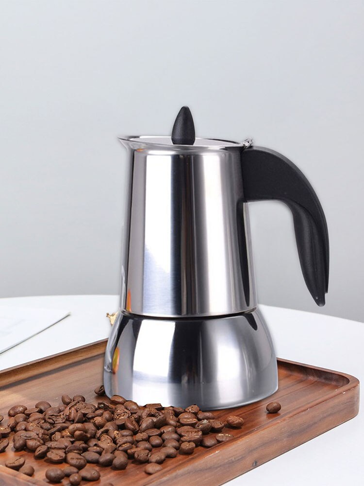 200/300/450Ml Rvs Koffiezetapparaat Percolator Pot Draagbare Espresso Koffiezetapparaat Moka Pot Geiser Koffie makers