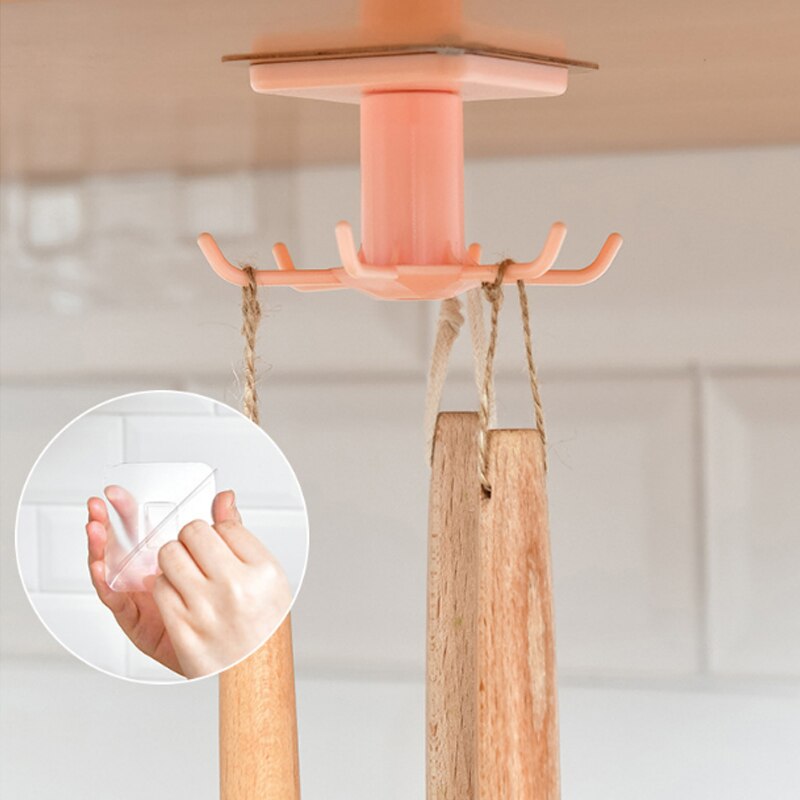 Hooks Kitchen Organizer Storage Kitchen Supplies Organizers Rotatable Rack Accessories Cabinet Organizer Hook Up Storage Rack