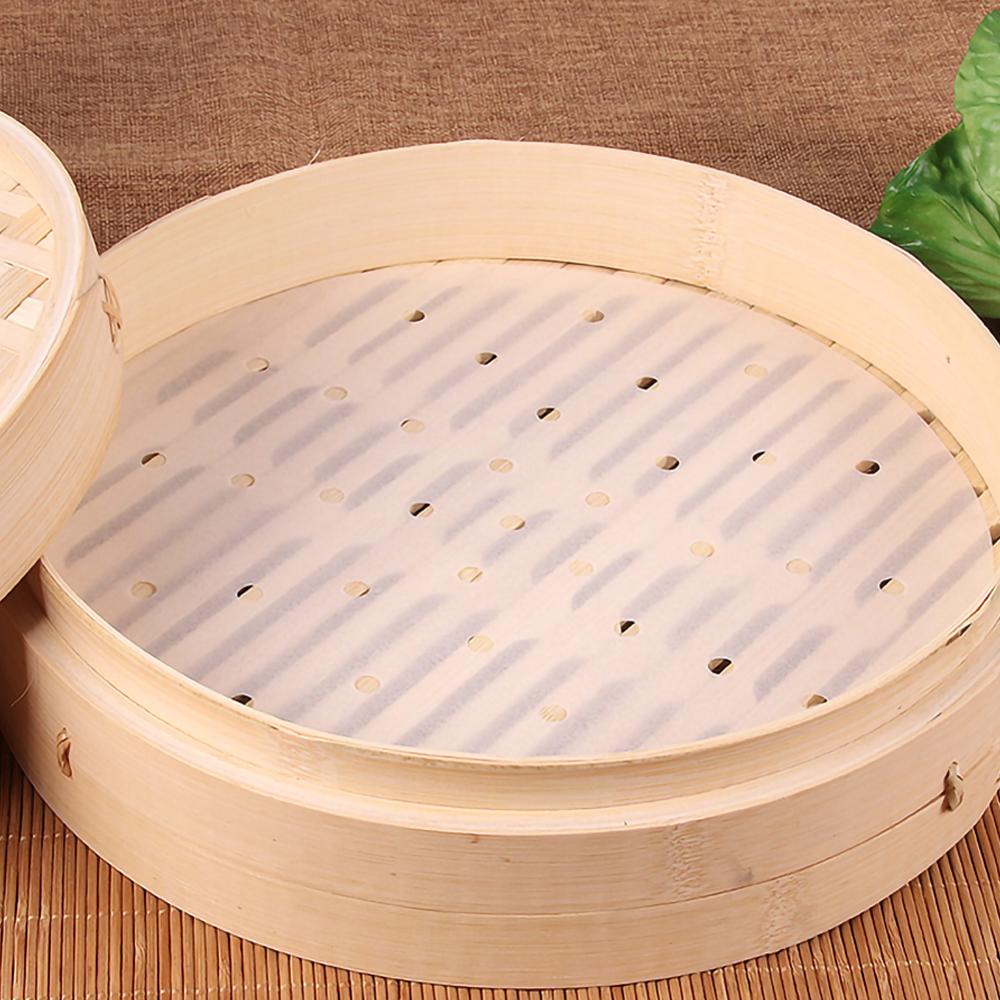 100 Sheets of Round Baking Paper Steamed Paper Oven Barbecue Steamed Bun Paper Steamer Drawer Paper Non-sticky Oil-proof Shippin