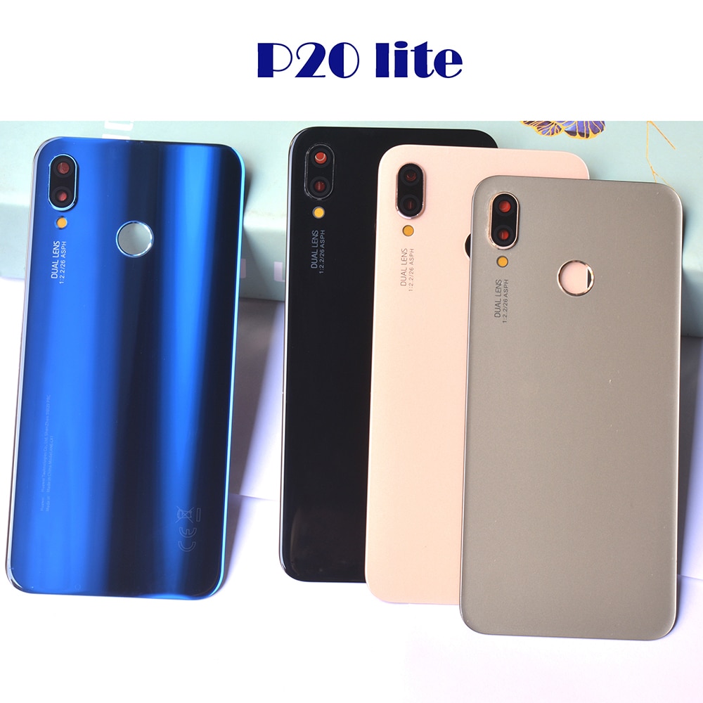 Genuine original For Huawei P20 lite Back Battery Cover Glass Housing+Camera Frame Lens