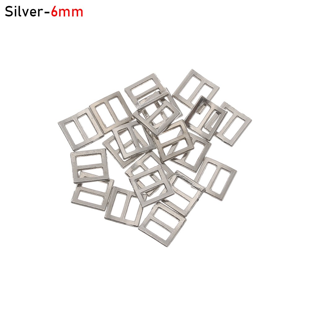 Hebilla de cinturón trideslizante para DIY para muñecas bolsas de ropa, Mini hebillas, botones, Diy para muñecas, accesorios de ropa, 20/40 Uds.: Silver - 6 mm / 20 Pcs