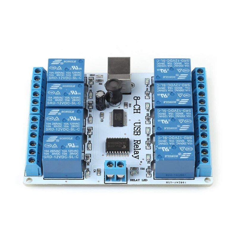 12V DC 8 Channel USB Relay Module Controller For PLC Automation Control Expansion Module: Default Title