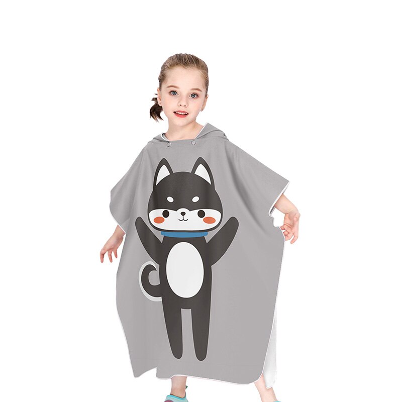 Cartoon Gedrukt Microfiber Surf Wetsuit Veranderende Met Kap Handdoek Poncho Robe Hooded Licht Gewicht Kids Strand Zwemmen Gewaad Handdoek: 13E