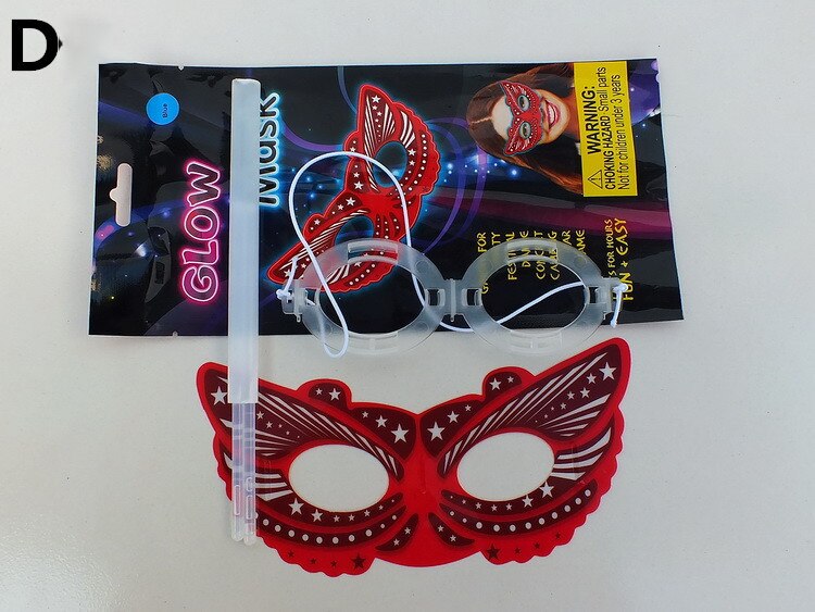 Glow Stick DIY Glowing Blue Eye Mask Prom Night Glow Mask Party Makeup Party Masquerade Christmas Halloween Toys: D