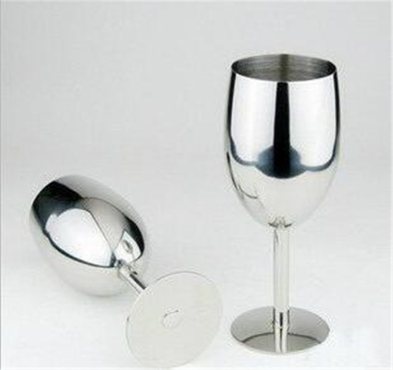 250ML Stainless Steel Goblet High-End Red Wine Glass Home Bar Drinking Glass Cup