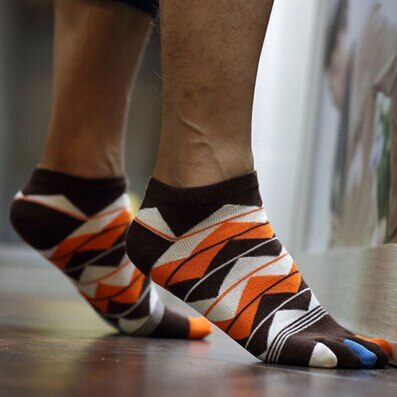 1 Paar Mannen Vrouwen Unisex Sokken Katoen Vijf Vingers Sokken Teen Sokken Mannen Accessoires 4 Kleuren: Coffee