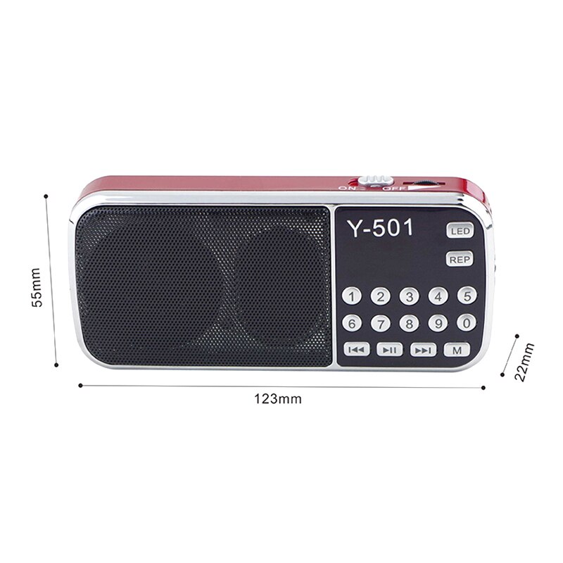 Radio portátil de alta potencia MP3 reproductor Digital reproductor de Audio con linterna LED Radio portátil equipo de Audio y vídeo