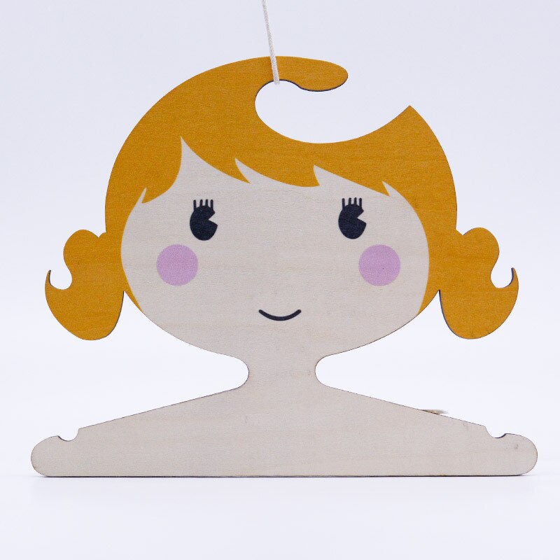 Houten hanger voor kinderen gedrukt houten gezicht vormige houten hanger kleerhanger