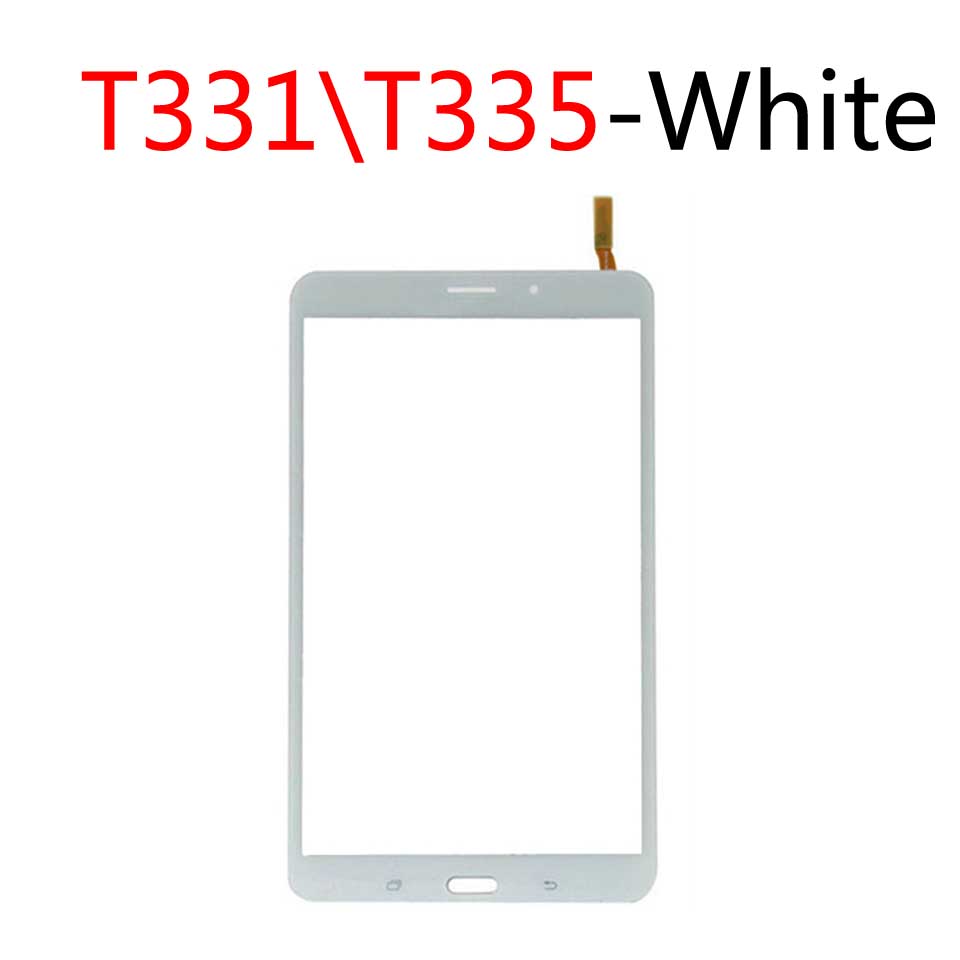 Dla Samsung Galaxy Tab 4 8.0 T331 t335 T330 ekran dotykowy Panel Digitizer szklany obiektyw wyświetlacz LCD Tablet wymiana ekranu dotykowego: T331T335-White