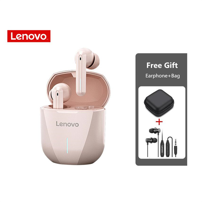 Lenovo XG01 Gaming Wireless Headphone TWS Bluetooth Earphone Game Headset 9D HiFi Stereo Earbud Noise Reduction with Mic Headset: Pink Ad all