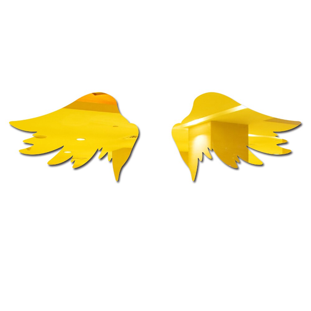 Mirror Surface Wall Sticker Home Decor Self Modern 3D Wing Living Room Waterproof Removable Backgound Bedroom