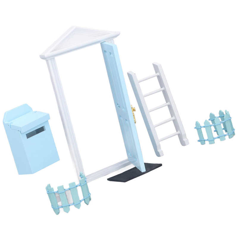 Mini juego de puerta de madera para casa de muñecas, puerta en miniatura, exquisita mano de obra para casa de muñecas 1:12