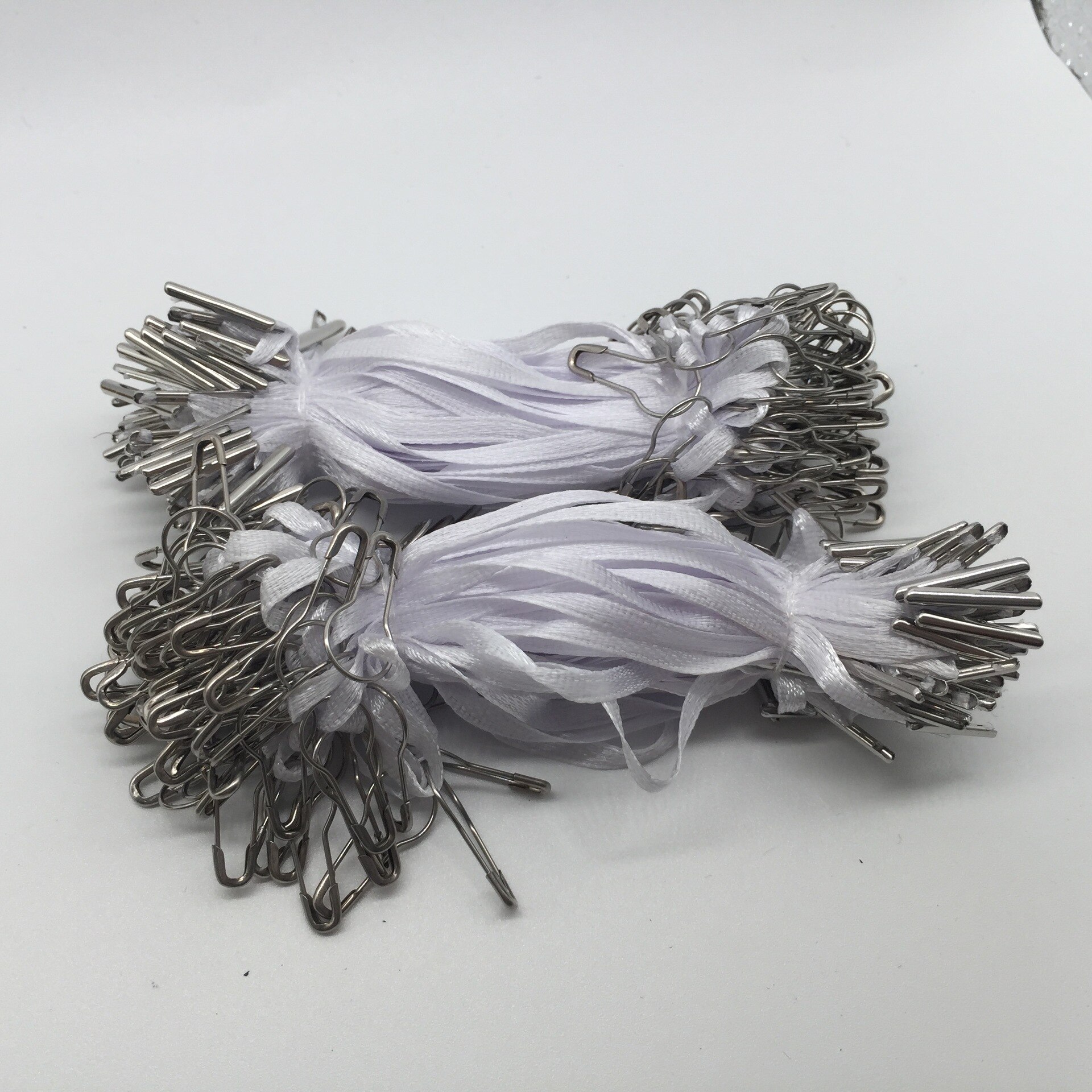 500Pcs 10Cm Polyester Draad Lint Line Loop Lock Voor Kleding Katoen Tag Label Hanger Metalen Pin Gesp Kledingstukken fastener