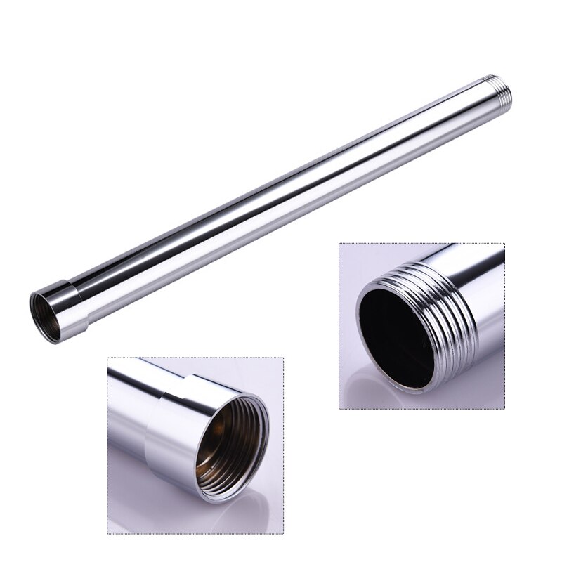 12" Solid Brass Round Bath Shower Faucet Extension Tube Bar Chrome Nickel Golden Black Faucet Extension Pipe