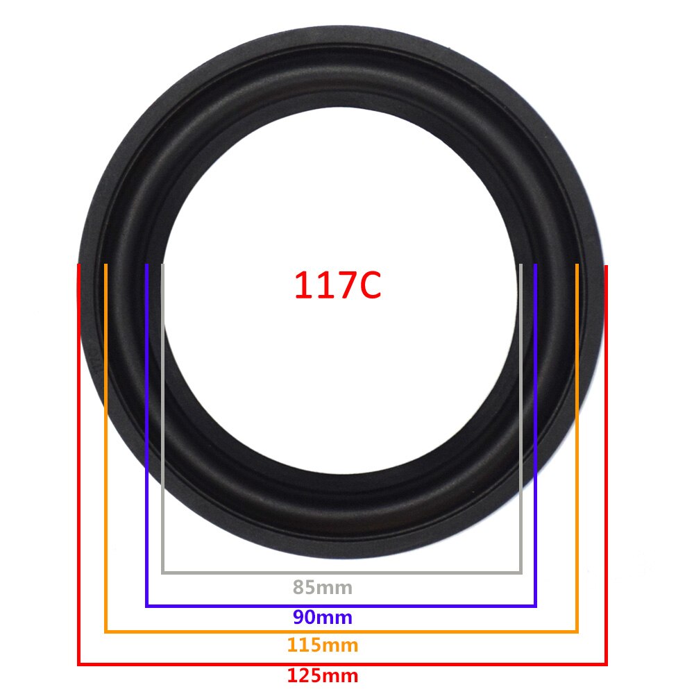 5 inch Rubber Speaker Surround Edge Woofer Repairing Folding Edge Subwoofer Ring DIY Repair Accessories Speaker Suspension