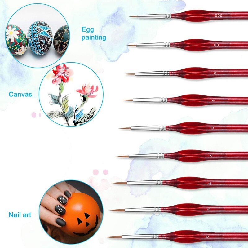 19 Pcs Paint Brush Set, Including 9 Pcs Detail Paint Brushes for Acrylic Painting Watercolor