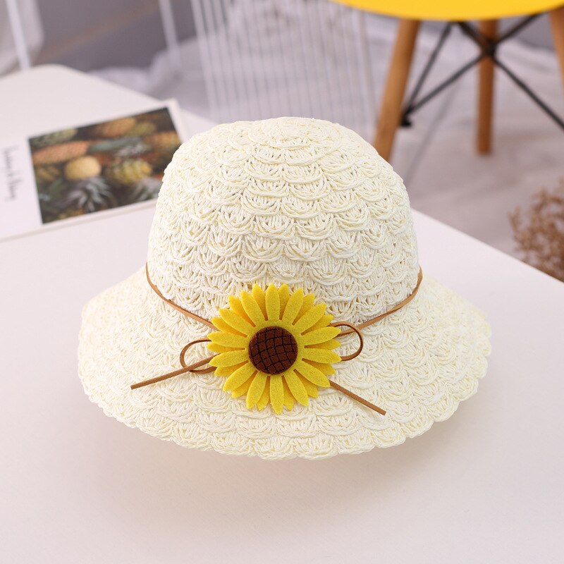 2 sztuk dziecko słonecznik kapelusz na lato słomkowy kapelusz z torebka dla dzieci chłopiec dziewczyny osłona przeciwsłoneczna ochrona przed promieniowaniem UV Panama kapelusz gorras: biały