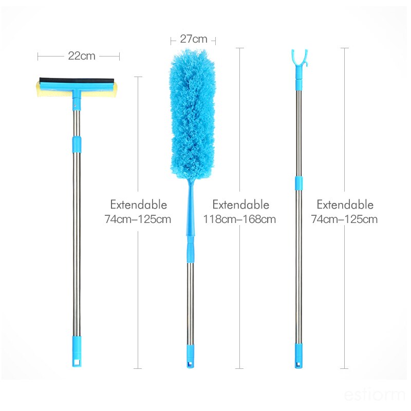 Espanador extensível de microfibra, removedor antiestático dobrável da poeira, escova da limpeza da vassoura & da janela, ferramentas da limpeza da poeira do agregado familiar
