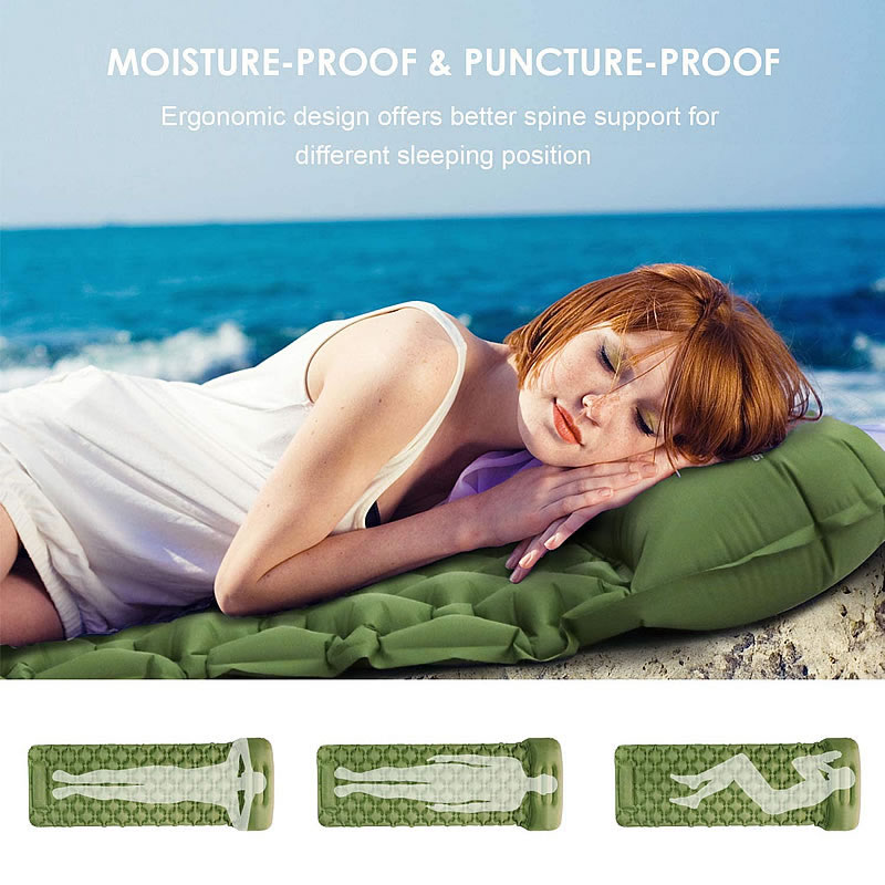 Outdoor Aufblasbare Matratze Diamant Ultra-Licht Camping Matte Wandern Air Kissen Tragbare Schlaf Matte Feuchten Beweis Wasserdicht Pad