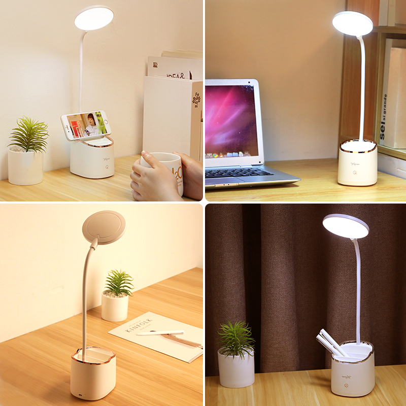 Lámpara inalámbrica para mesa de estudio de cuello de cisne 3 modos táctil 1800mAh recargable LED de lectura de escritorio lámpara de mesa USB Flexo lámparas de mesa