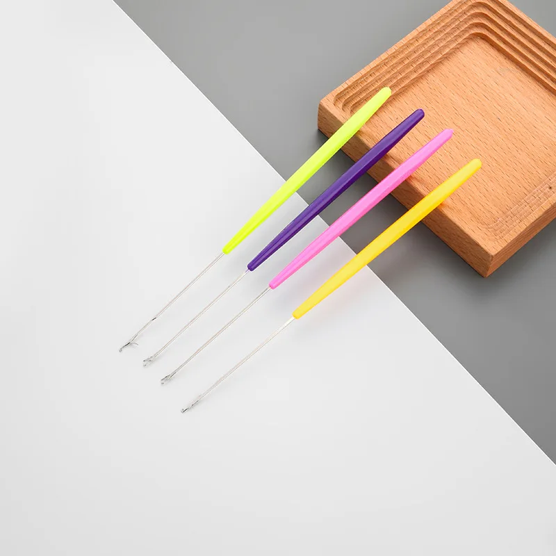 4 Uds. De gancho de ganchillo con lengua, herramientas de costura para tejer, reparación de suéter, accesorios de cuentas, aguja de coser, ganchos de ganchillo con vástago de plástico
