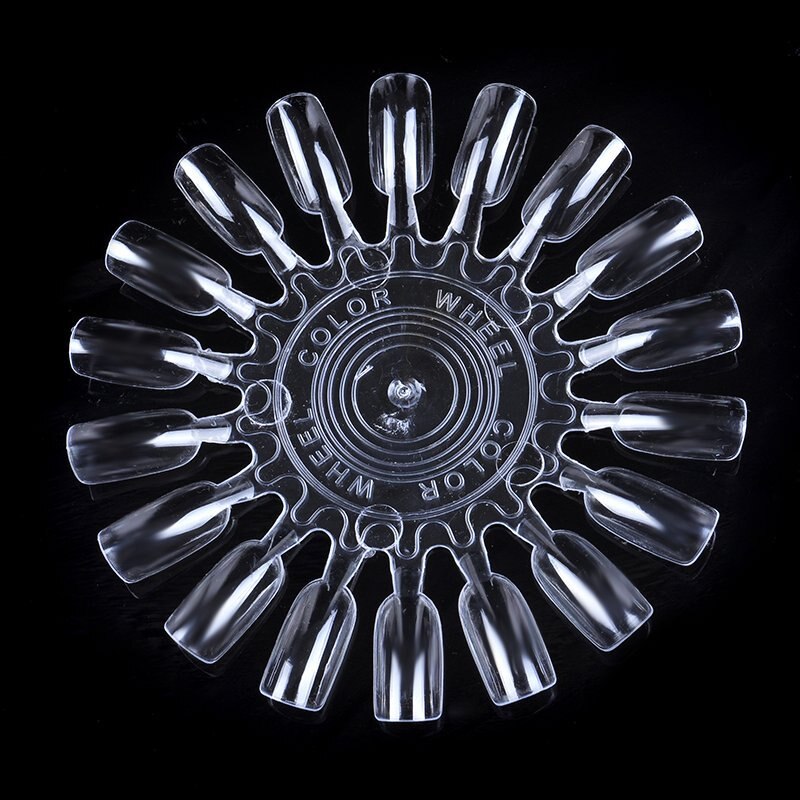 2 Stks/partij Nail Art Tips Palet Praktijk Sample Ronde Wiel Acryl Polish Display